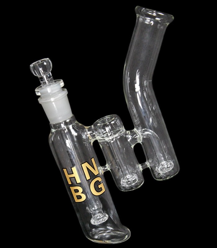 Heisenberg | Triple Double Bubble Bong | Hnbg Gold | 38 cm hoch  |  18,8er Schliff