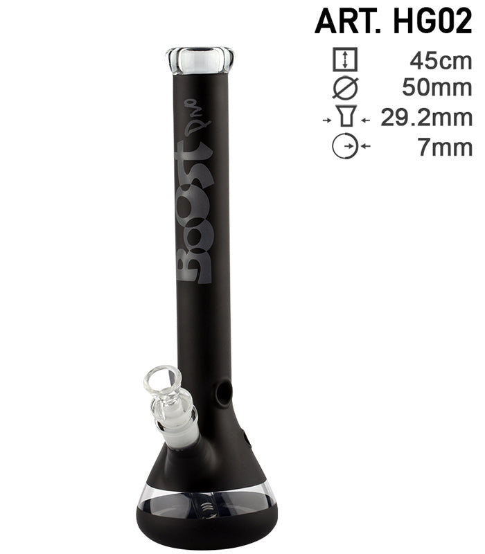 Boost | Pro | Beaker Glass Bong Black | 45 cm hoch  |  29,er Schliff  |  Ice