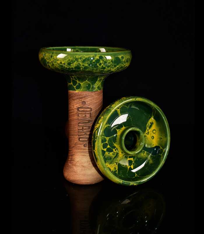 Oblako | Phunnel L | Glazed grün-gelb | 12 cm