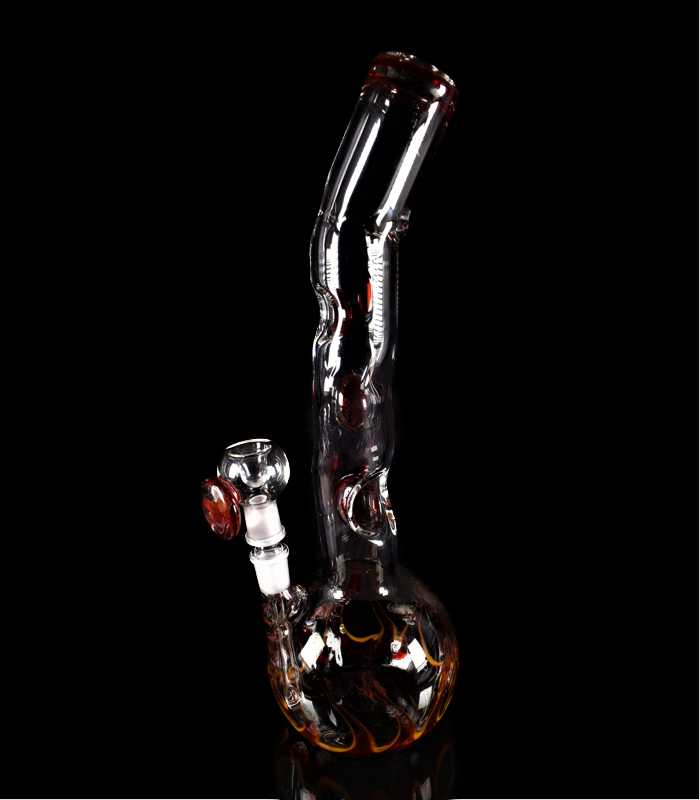 Handmade | Dabbing Glasbong | Flames | 42 cm | 18,8er Schliff | Einzelstück