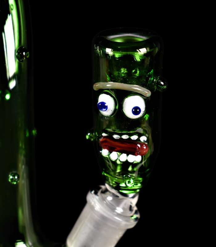 Handmade | Glasbong | Pickle Rick | 27 cm | 14,5er Schliff | Einzelstück