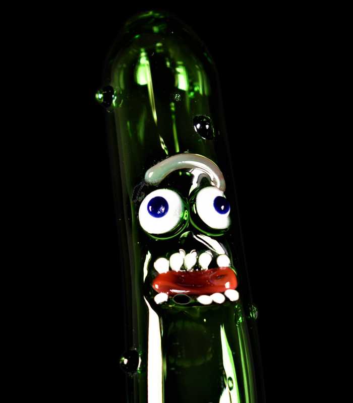 Handmade | Glasbong | Pickle Rick | 27 cm | 14,5er Schliff | Einzelstück