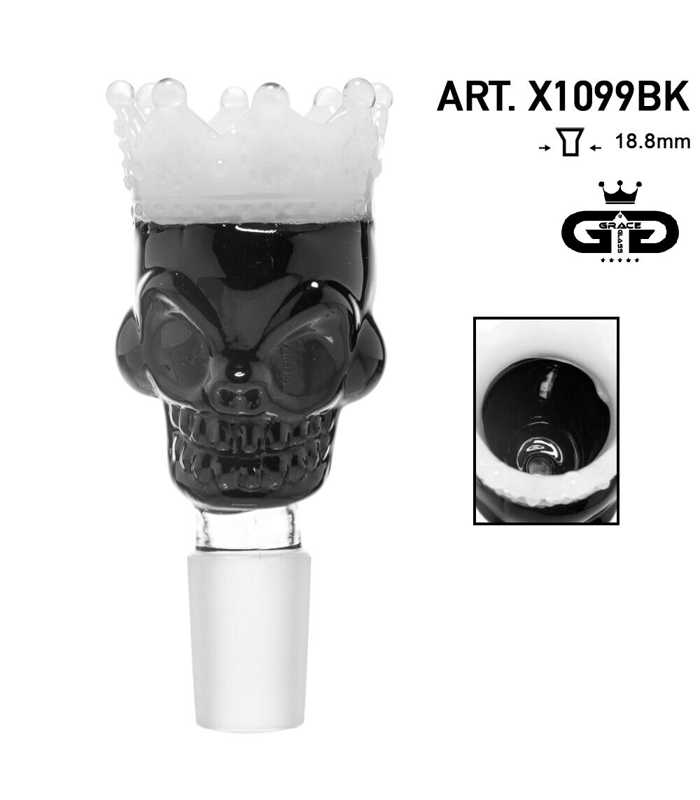 Grace Glass | Skull King Bowl | Black | 18,8er Schliff