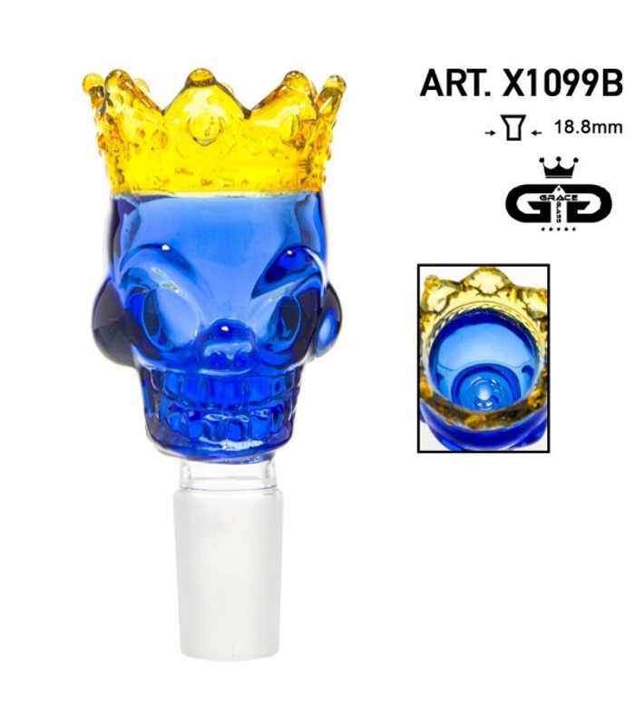 Grace Glass | Skull King Bowl | Blue | 18,8er Schliff