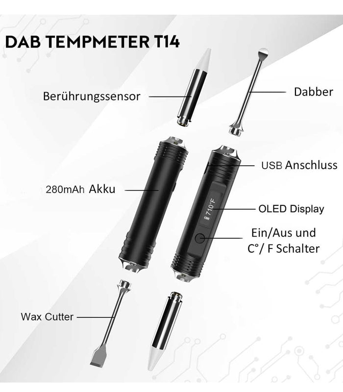 Dab Temperaturmesser | bis 800° Celsius | digital