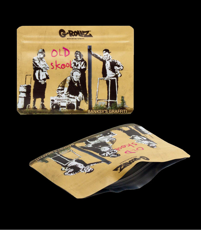 G-Rollz | Banksy's 'Old Skool' 105 x 80 mm Smellproof Bags | 8 Stk.