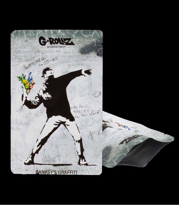 G-Rollz | Banksy's 'Flower Thrower' 100 x 150 mm geruchsdicht | 6 Stk.