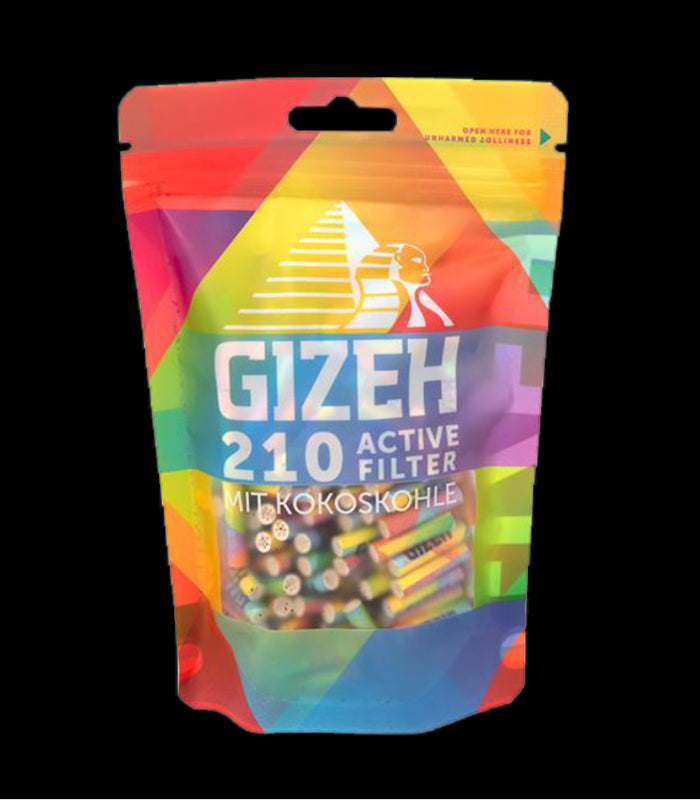 Gizeh Rainbow Active Filter | Slim | Aktivkohle