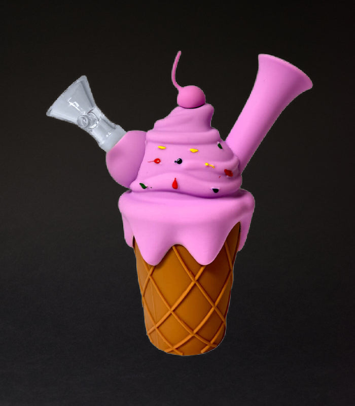 Urban Crew | Ice Cream Cone | Silikon-Bong | Pink | 14 cm hoch