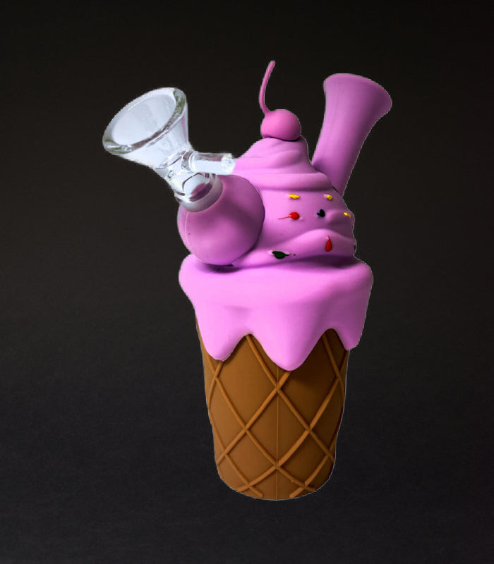 Urban Crew | Ice Cream Cone | Silikon-Bong | Pink | 14 cm hoch