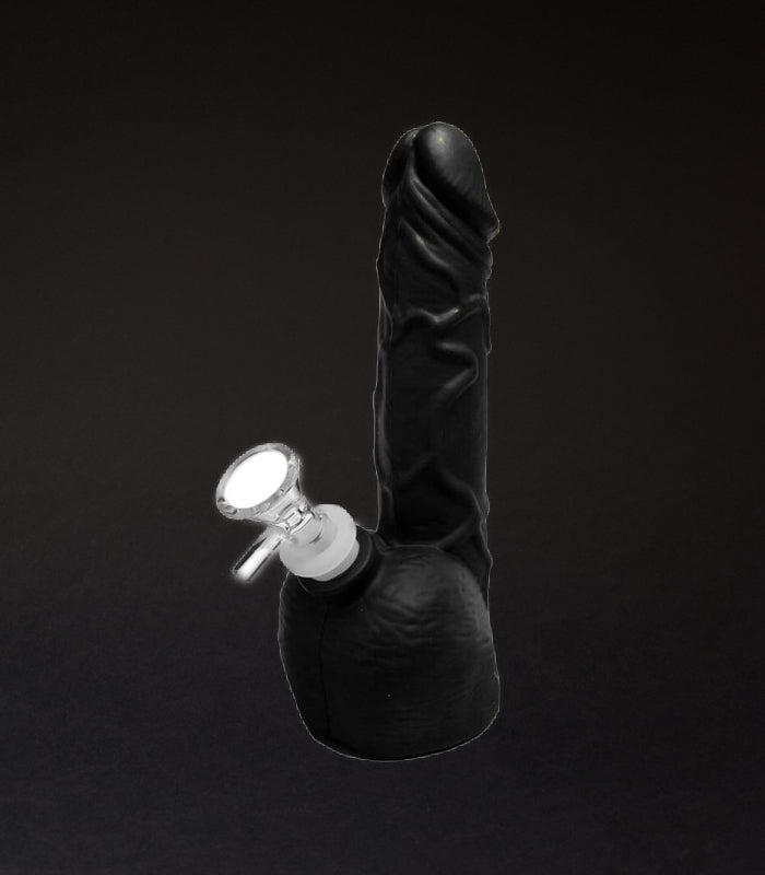 Schwarze Penis Silikonbong | 20 cm hoch