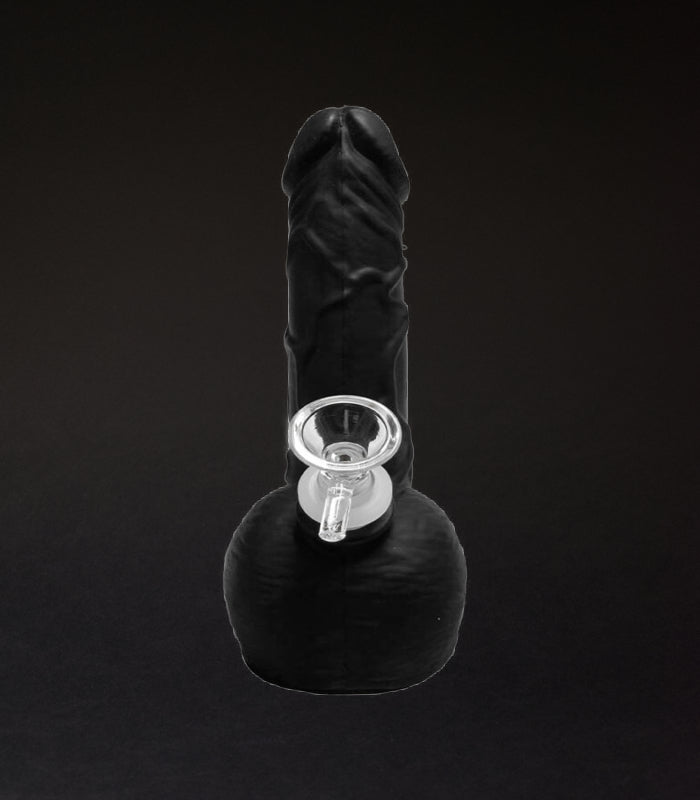 Schwarze Penis Silikonbong | 20 cm hoch