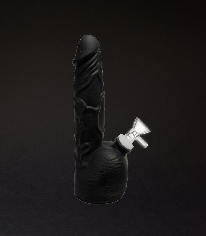 Schwarze Penis Silikonbong | 20 cm hoch