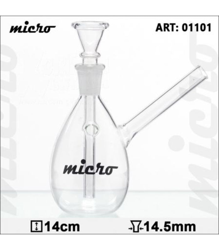 Micro Glass Bong 01 | 14 cm hoch | 14,4 mm Schliff