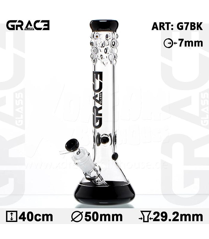 Grace Glass | Pearl Series | Black Frog XL | 40 cm hoch  |  18,8er Schliff  |  Diffusor