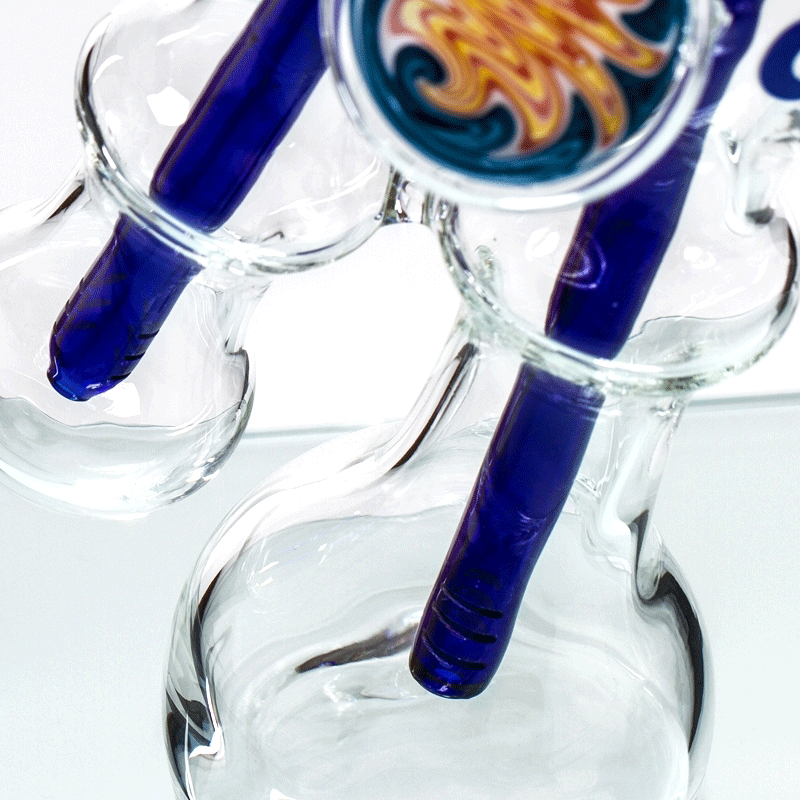 Grace Glass | Labz Series | Blue Trip | Lolli-Bubbler  |  32 cm hoch  |  18,8er Schliff