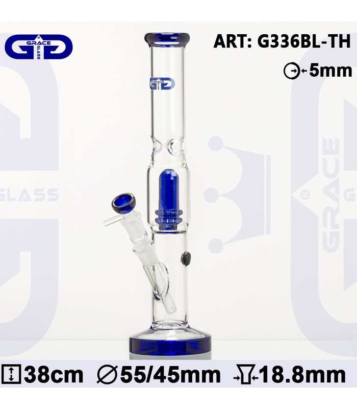 Grace Glass | Hammer Series | Blue Core | 38 cm hoch  |  18,8er Schliff  |  Ice