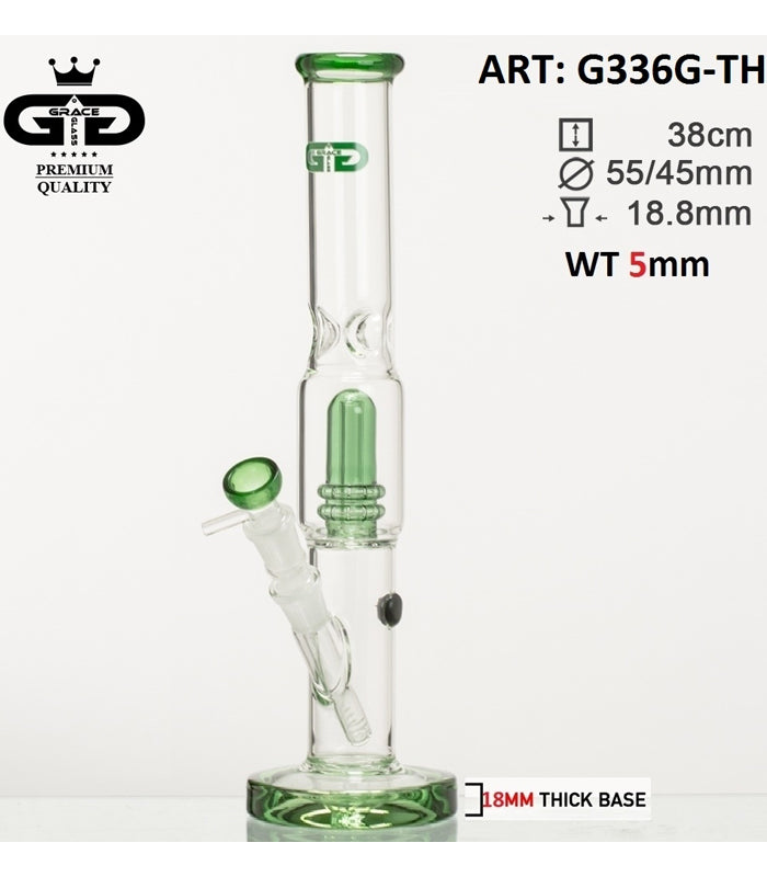 Grace Glass | Hammer Series | Green Core | 44 cm hoch  |  18,8er Schliff