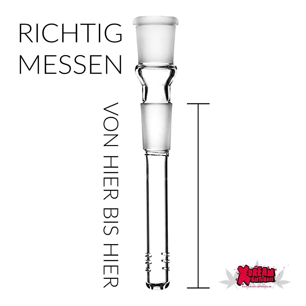 Schlitzloch-Diffusor Adapter | 18,8er Schliff > 18,8er Schliff | verschiedene Längen