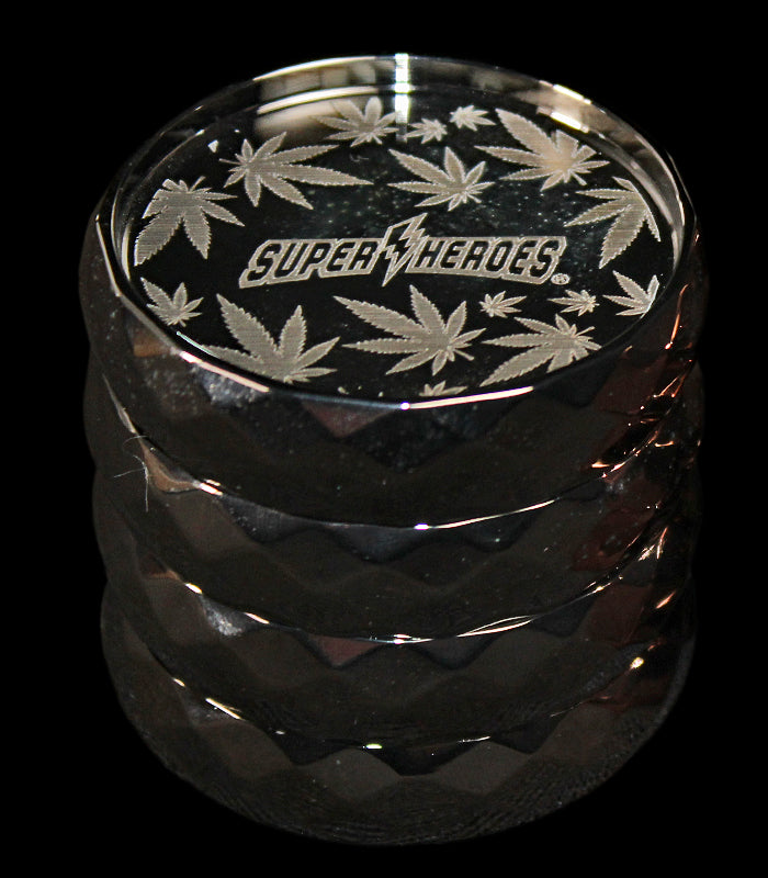 Super Heroes | Grinder | Hanfblätter schwarz | 4 tlg