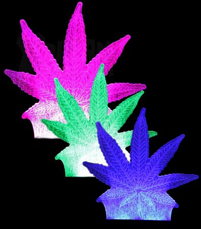 3D-Leuchte Cannabis Leaf – LED-Lampe mit Farbwechsel