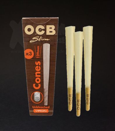 OCB Premium Slim Unbleached Virgin Cones