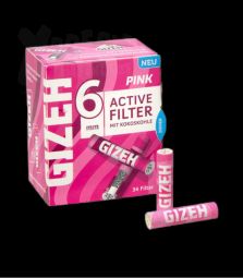 GIZEH Pink Active Filter | Slim | Aktivkohle